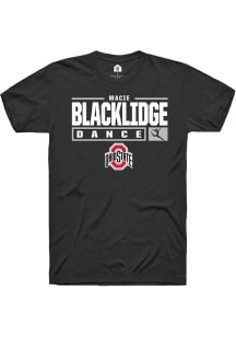 Macie Blacklidge  Ohio State Buckeyes Black Rally NIL Stacked Box Short Sleeve T Shirt
