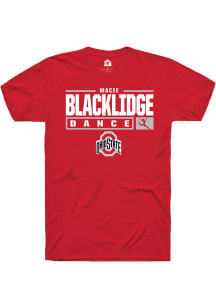 Macie Blacklidge  Ohio State Buckeyes Red Rally NIL Stacked Box Short Sleeve T Shirt