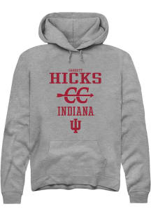 Garrett Hicks Rally Mens Graphite Indiana Hoosiers NIL Sport Icon Hooded Sweatshirt