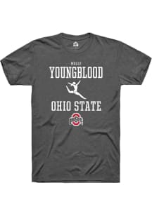 Molly Youngblood  Ohio State Buckeyes Dark Grey Rally NIL Sport Icon Short Sleeve T Shirt