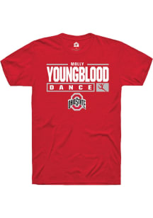 Molly Youngblood  Ohio State Buckeyes Red Rally NIL Stacked Box Short Sleeve T Shirt