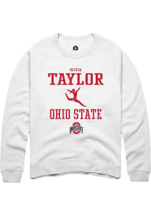 Olivia Taylor  Rally Ohio State Buckeyes Mens White NIL Sport Icon Long Sleeve Crew Sweatshirt