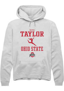 Olivia Taylor  Rally Ohio State Buckeyes Mens White NIL Sport Icon Long Sleeve Hoodie