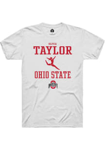 Olivia Taylor  Ohio State Buckeyes White Rally NIL Sport Icon Short Sleeve T Shirt