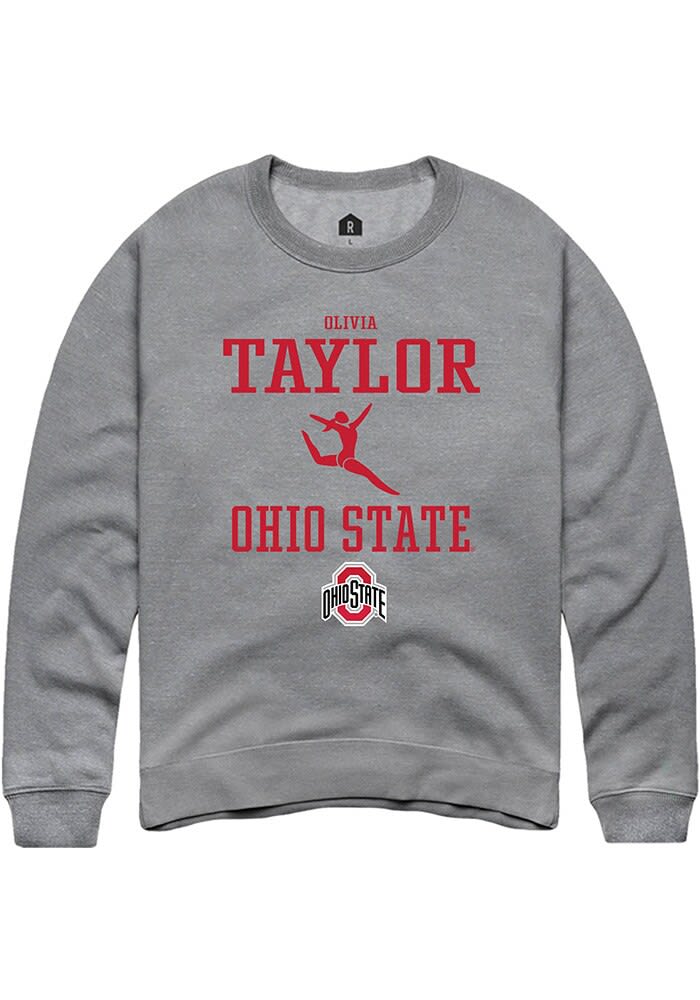 Olivia Taylor  Rally Ohio State Buckeyes Mens Graphite NIL Sport Icon Long Sleeve Crew Sweatshirt