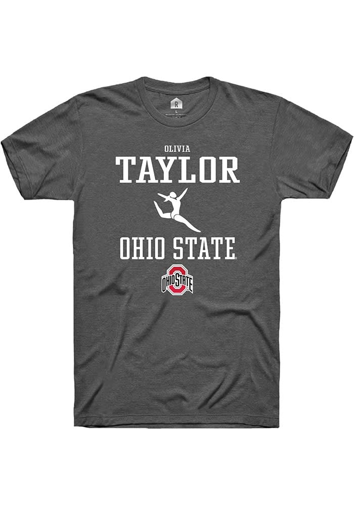 Olivia Taylor  Ohio State Buckeyes Dark Grey Rally NIL Sport Icon Short Sleeve T Shirt