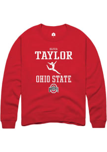 Olivia Taylor  Rally Ohio State Buckeyes Mens Red NIL Sport Icon Long Sleeve Crew Sweatshirt