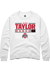 Olivia Taylor  Rally Ohio State Buckeyes Mens White NIL Stacked Box Long Sleeve Crew Sweatshirt