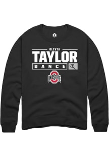 Olivia Taylor  Rally Ohio State Buckeyes Mens Black NIL Stacked Box Long Sleeve Crew Sweatshirt