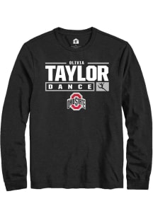 Olivia Taylor  Ohio State Buckeyes Black Rally NIL Stacked Box Long Sleeve T Shirt