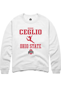 Reagan Ceglio  Rally Ohio State Buckeyes Mens White NIL Sport Icon Long Sleeve Crew Sweatshirt