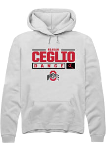 Reagan Ceglio  Rally Ohio State Buckeyes Mens White NIL Stacked Box Long Sleeve Hoodie