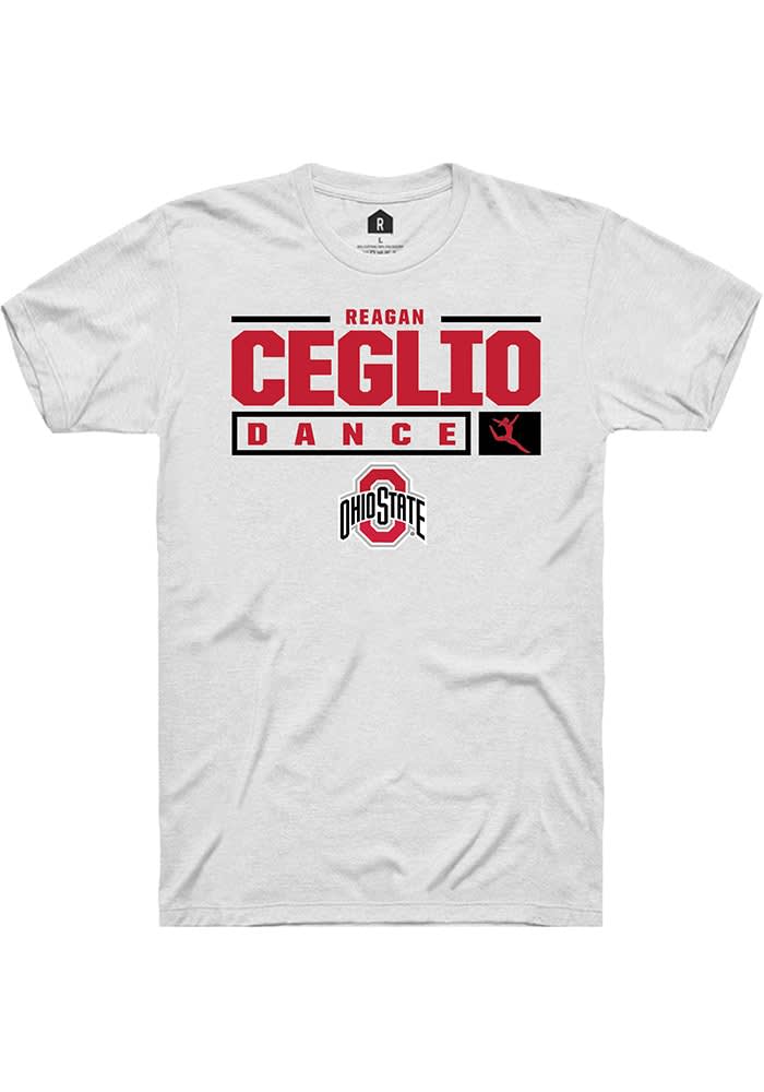 Reagan Ceglio Ohio State Buckeyes Rally NIL Stacked Box Short Sleeve T Shirt