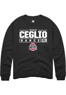 Reagan Ceglio  Rally Ohio State Buckeyes Mens Black NIL Stacked Box Long Sleeve Crew Sweatshirt