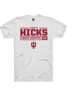 Garrett Hicks White Indiana Hoosiers NIL Stacked Box Short Sleeve T Shirt