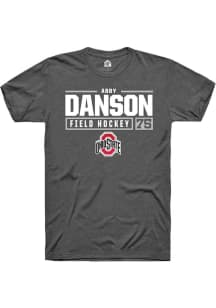 Abby Danson  Ohio State Buckeyes Dark Grey Rally NIL Stacked Box Short Sleeve T Shirt