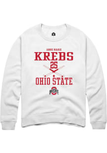 Anne Marie Krebs  Rally Ohio State Buckeyes Mens White NIL Sport Icon Long Sleeve Crew Sweatshir..