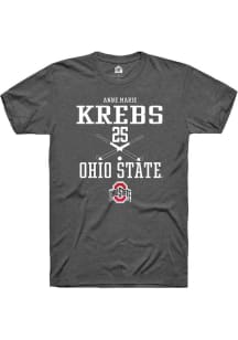 Anne Marie Krebs  Ohio State Buckeyes Dark Grey Rally NIL Sport Icon Short Sleeve T Shirt