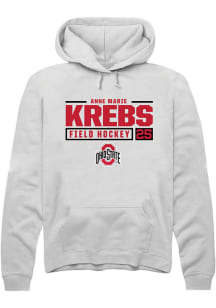 Anne Marie Krebs  Rally Ohio State Buckeyes Mens White NIL Stacked Box Long Sleeve Hoodie