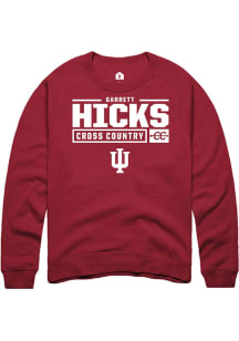 Garrett Hicks Rally Mens Red Indiana Hoosiers NIL Stacked Box Crew Sweatshirt
