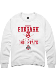 Cameryn Forgash  Rally Ohio State Buckeyes Mens White NIL Sport Icon Long Sleeve Crew Sweatshirt