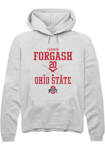 Cameryn Forgash  Rally Ohio State Buckeyes Mens White NIL Sport Icon Long Sleeve Hoodie