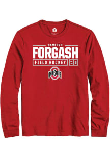 Cameryn Forgash  Ohio State Buckeyes Red Rally NIL Stacked Box Long Sleeve T Shirt