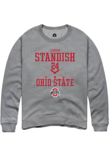 Camryn Standish  Rally Ohio State Buckeyes Mens Graphite NIL Sport Icon Long Sleeve Crew Sweatshir..