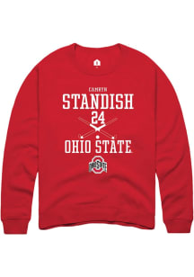 Camryn Standish  Rally Ohio State Buckeyes Mens Red NIL Sport Icon Long Sleeve Crew Sweatshirt