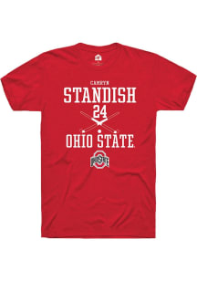 Camryn Standish  Ohio State Buckeyes Red Rally NIL Sport Icon Short Sleeve T Shirt