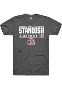 Camryn Standish  Ohio State Buckeyes Dark Grey Rally NIL Stacked Box Short Sleeve T Shirt