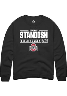 Camryn Standish  Rally Ohio State Buckeyes Mens Black NIL Stacked Box Long Sleeve Crew Sweatshirt