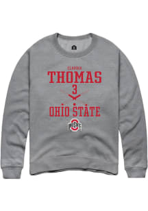 Claudia Thomas  Rally Ohio State Buckeyes Mens Graphite NIL Sport Icon Long Sleeve Crew Sweatshi..