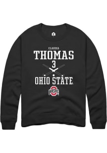 Claudia Thomas  Rally Ohio State Buckeyes Mens Black NIL Sport Icon Long Sleeve Crew Sweatshirt