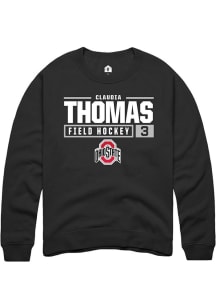 Claudia Thomas  Rally Ohio State Buckeyes Mens Black NIL Stacked Box Long Sleeve Crew Sweatshirt