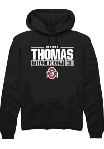 Claudia Thomas  Rally Ohio State Buckeyes Mens Black NIL Stacked Box Long Sleeve Hoodie