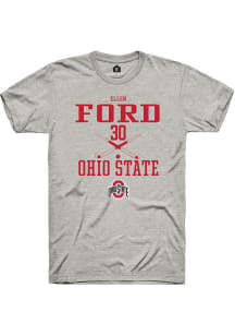 Ellen Ford  Ohio State Buckeyes Ash Rally NIL Sport Icon Short Sleeve T Shirt