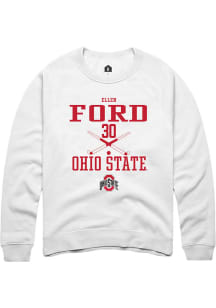 Ellen Ford  Rally Ohio State Buckeyes Mens White NIL Sport Icon Long Sleeve Crew Sweatshirt