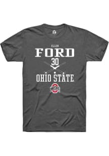 Ellen Ford  Ohio State Buckeyes Dark Grey Rally NIL Sport Icon Short Sleeve T Shirt