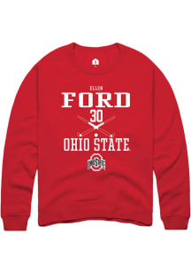 Ellen Ford  Rally Ohio State Buckeyes Mens Red NIL Sport Icon Long Sleeve Crew Sweatshirt