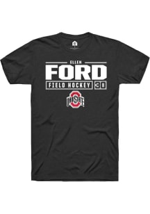 Ellen Ford  Ohio State Buckeyes Black Rally NIL Stacked Box Short Sleeve T Shirt