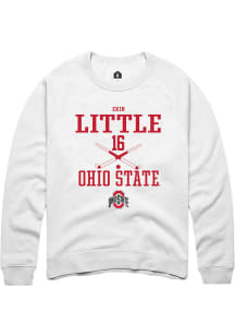 Erin Little  Rally Ohio State Buckeyes Mens White NIL Sport Icon Long Sleeve Crew Sweatshirt