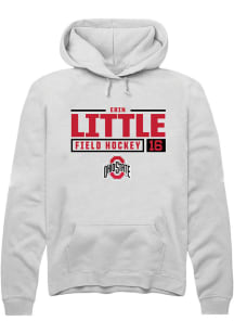 Erin Little  Rally Ohio State Buckeyes Mens White NIL Stacked Box Long Sleeve Hoodie