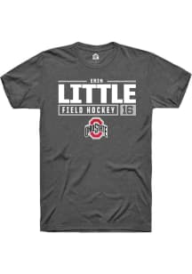 Erin Little  Ohio State Buckeyes Dark Grey Rally NIL Stacked Box Short Sleeve T Shirt