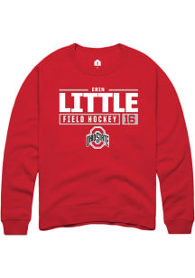 Erin Little  Rally Ohio State Buckeyes Mens Red NIL Stacked Box Long Sleeve Crew Sweatshirt