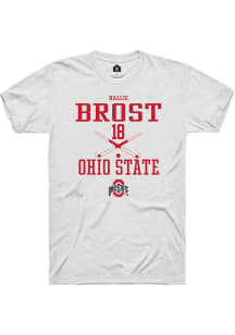 Hallie Brost  Ohio State Buckeyes White Rally NIL Sport Icon Short Sleeve T Shirt