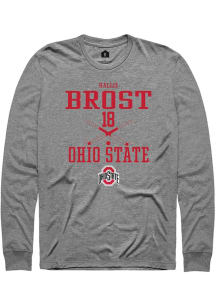 Hallie Brost  Ohio State Buckeyes Graphite Rally NIL Sport Icon Long Sleeve T Shirt