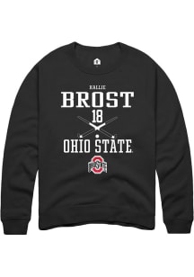 Hallie Brost  Rally Ohio State Buckeyes Mens Black NIL Sport Icon Long Sleeve Crew Sweatshirt