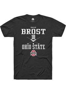 Hallie Brost  Ohio State Buckeyes Black Rally NIL Sport Icon Short Sleeve T Shirt