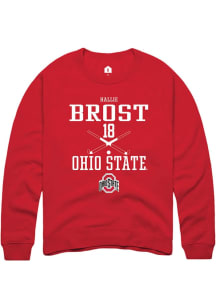 Hallie Brost  Rally Ohio State Buckeyes Mens Red NIL Sport Icon Long Sleeve Crew Sweatshirt